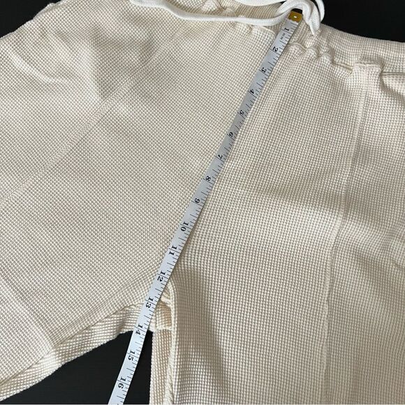 Frankie Shop Jogger Pants Small Bone Waffle Knit Elastic Waist Pockets Relaxed - Picture 14 of 15